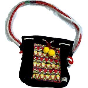 Nu Skin South Africa 2018 Boho Leather Crossbody Purse Multicolor w/Pom Pom NWOT